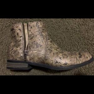 Roxy Roces Floral Tooled Embossed Ankle Boots